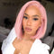 Xrs Beauty Hair Straight Blunt Cut Pink Bob Wig 13x4 Invisible Lace Front Human Hair Wig [BOB19]