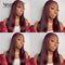 Xrs Beauty Hair Burgundy Straight Human Hair 13x4 Lace Frontal Wig [CFW03]