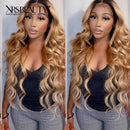 Xrs Beauty Hair Honey Blonde Ombre Wavy Hair Front Lace Wig With Baby Hair Pre Plucked [CFW31]