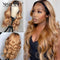 Xrs Beauty Hair Honey Blonde Ombre Wavy Hair Front Lace Wig With Baby Hair Pre Plucked [CFW31]