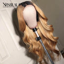 Xrs Beauty Hair Honey Blonde Ombre Wavy Hair Front Lace Wig With Baby Hair Pre Plucked [CFW31]