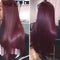 Xrs Beauty Hair Burgundy Straight Human Hair 13x4 Lace Frontal Wig [CFW03]