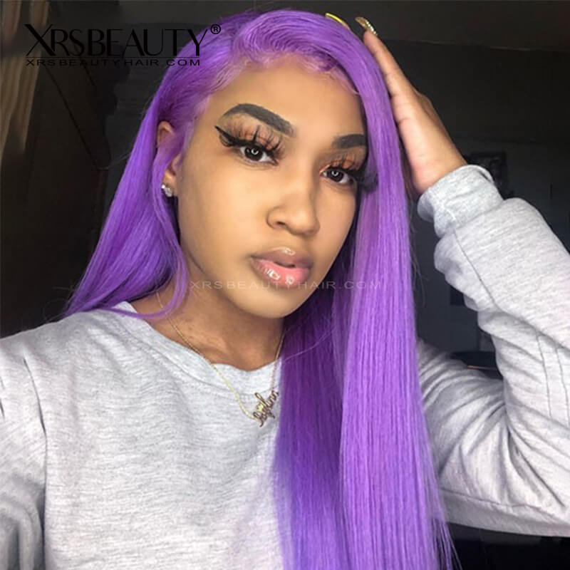 Xrs Beauty Hair Silky Straight Purple Lace Front Wig 100% Human Hair [CFW19]