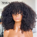 Xrs Beauty Hair 13x4 Afro Kinky Curly Wig with Bangs 100% Human Hair Lace Front Wig [CFW86]