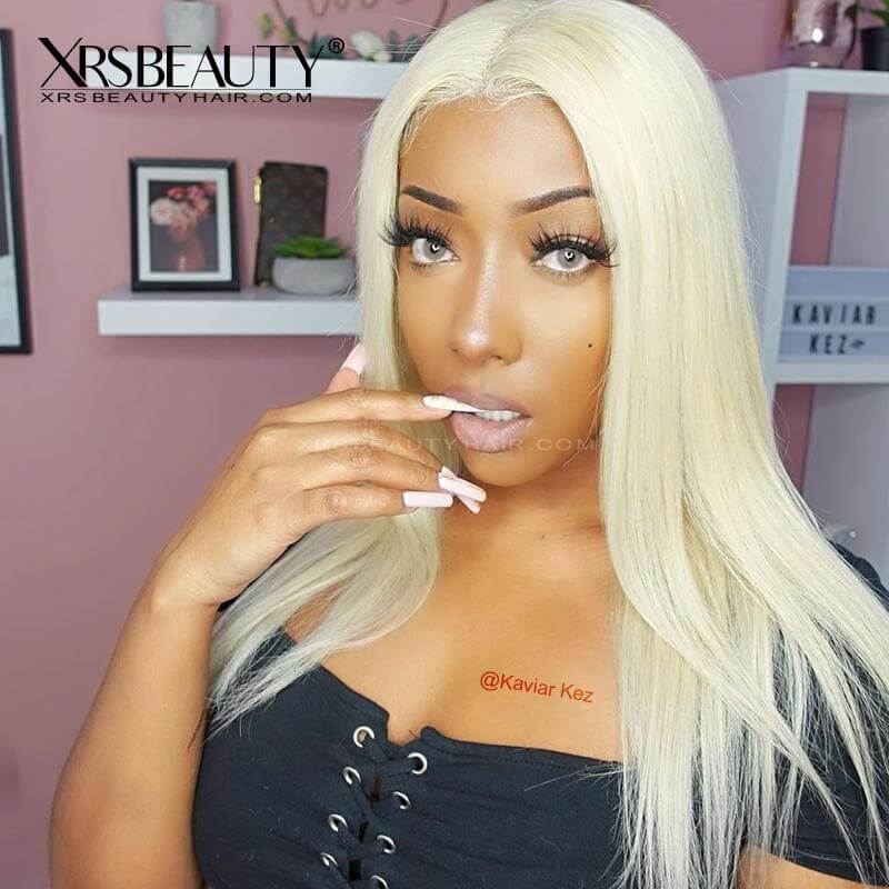 Xrs Beauty Hair Long Straight 613 Blonde Human Hair 13x4 Lace Front Wig [CFW01]