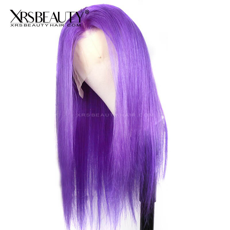 Xrs Beauty Hair Silky Straight Purple Lace Front Wig 100% Human Hair [CFW19]