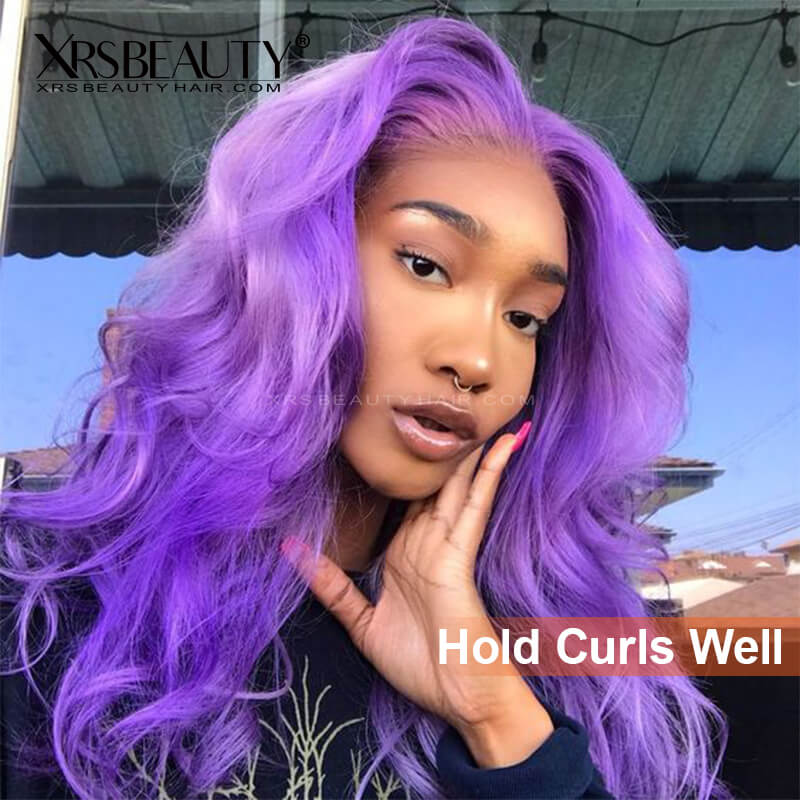 Xrs Beauty Hair Silky Straight Purple Lace Front Wig 100% Human Hair [CFW19]