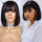 Xrs Beauty Hair Short Straight Bob Human Hair Lace Wig With Bangs [BOB24]