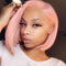 Xrs Beauty Hair Straight Blunt Cut Pink Bob Wig 13x4 Invisible Lace Front Human Hair Wig [BOB19]