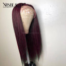 Xrs Beauty Hair Burgundy Straight Human Hair 13x4 Lace Frontal Wig [CFW03]