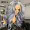 Xrs Beauty Hair Grey Human Hair Lace Front Wig 13x4 Transparent Frontal Lace Wavy Hair [CFW23]