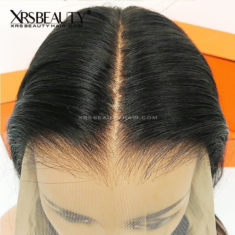 Xrs Beauty Hair Layered Edge 13x6 Lace Front Fake Scalp Straight Human Hair Wig Pre Plucked Natural Hairline [FSW01]