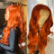 Xrs Beauty Hair Ginger Orange Lace Front Wig Body Wave Virgin Human Hair Transparent Lace Natural Hairline [CFW21]