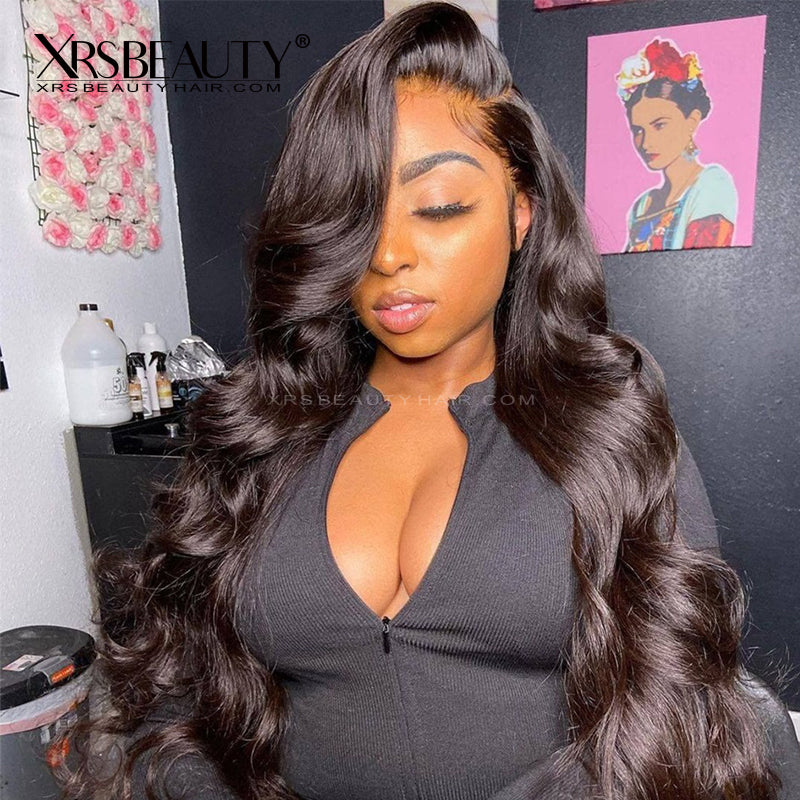 Xrs Beauty Hair Layered Edge Undetectable Human Hair Body Wave Wig With Baby Hair 13x5 Frontal Wigs [LFW02]