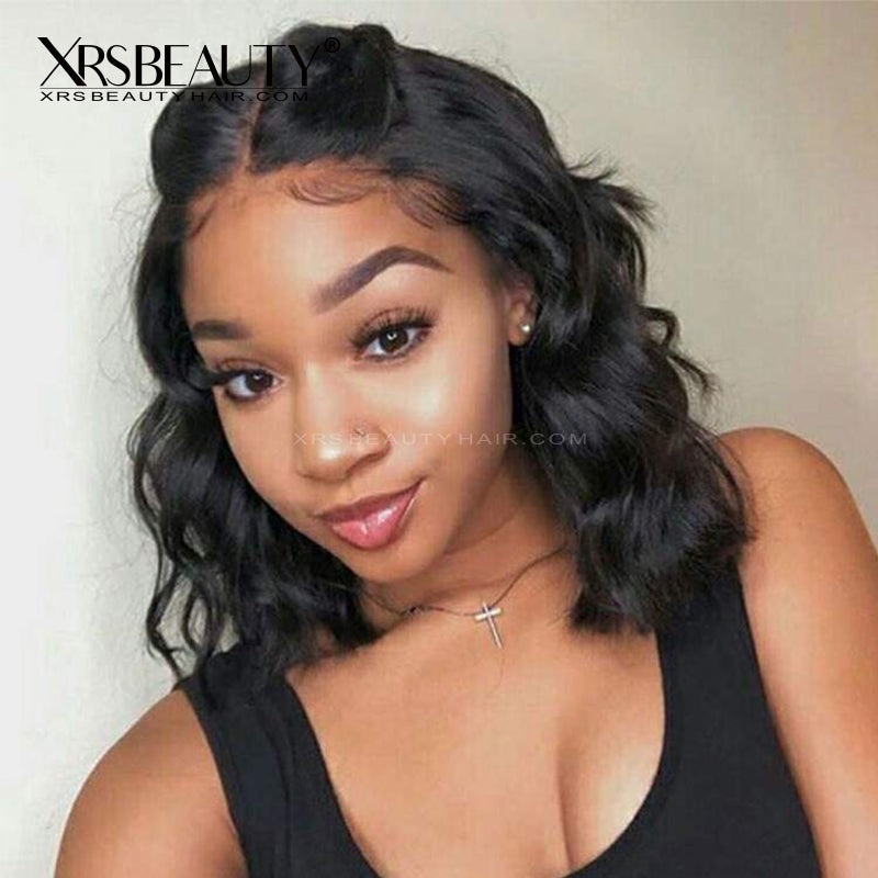 Xrs Beauty Hair 13x5 Layered Edge Lace Front Wavy Bob Wig 12-16 inch Human Hair Wig With Baby Hair [BOB37]