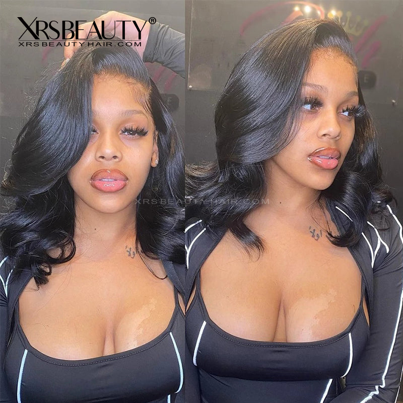 Xrs Beauty Hair Short Body Wave Bob Wig Virgin Human Hair 13X4 Swiss Lace Front Wig Pre Plucked Hairline [BOB31]