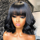 Xrs Beauty Hair Loose Body Wave Bob Lace Front Human Hair Wig With Bangs [BOB36]