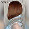 Xrs Beauty Hair Chestnut Brown Yaki Straight Asymmetric Bob Lace Front Wig [BOB47]