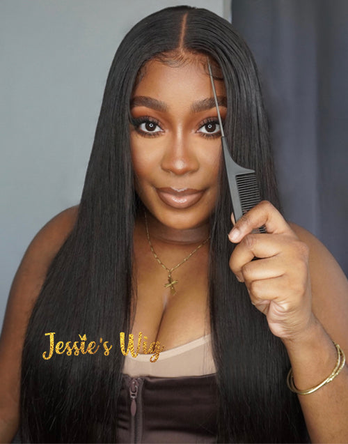 Jessies Wig Jessie's Wig Glueless Crystal HD Lace Straight 13x4 Lace Front Brazilian Remy Human Hair Wigs