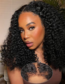 Jessies Wig 13x4 4C Curly Edge Glueless Crystal HD Lace Front Wig With Natural Kinky Baby Hair Line