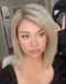 Jessies Wig Ombre Ash Blonde Straight 13x4 Lace Front Bob Wig Glueless Human Hair Wigs