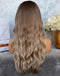 Jessies Wig Highlight Blonde Wavy Human Hair Wig With Dark Roots Body Wave Lace Front Wigs