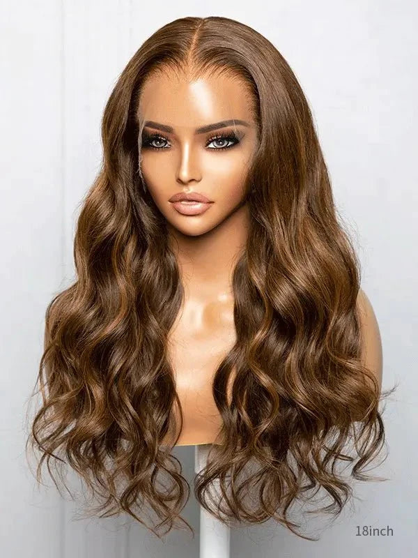 Hairvivi Noelle High Quality Human Hair Wigs HD Lace Brown Highlights