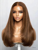 Hairvivi Arielle Auburn Brown Lace Front Wig 180% Density Human Hair Wig