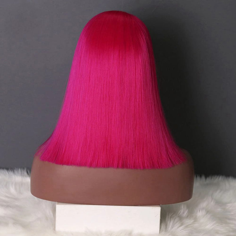 tiktok New Pop Highlight 613 Honey Blonde Pink Colored Straight Bob 5X5 HD Lace Blunt Cut Bob