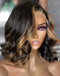 Jessies Wig Highlight Honey Blonde Wavy 4x4 Lace Bob Wig Glueless 13x4 Lace Front Bob Human Hair Wig