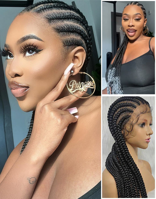 Jessies Wig Full Handmade Box Braided Wigs For Women knotless Braids Lace Wig With Baby Hair