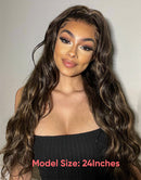 Jessies Wig Glueless Crystal HD Lace Balayage Wavy 13x4 Lace Front Wig Human Hair Wig