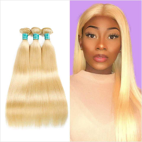 Ali Grace 3 Pcs Straight Human Hair Bundles 613 Color