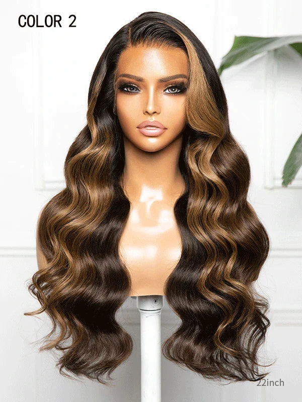 Hairvivi Haven Side Part Wig with Caramel Highlights Clean Knots Natural Hairline