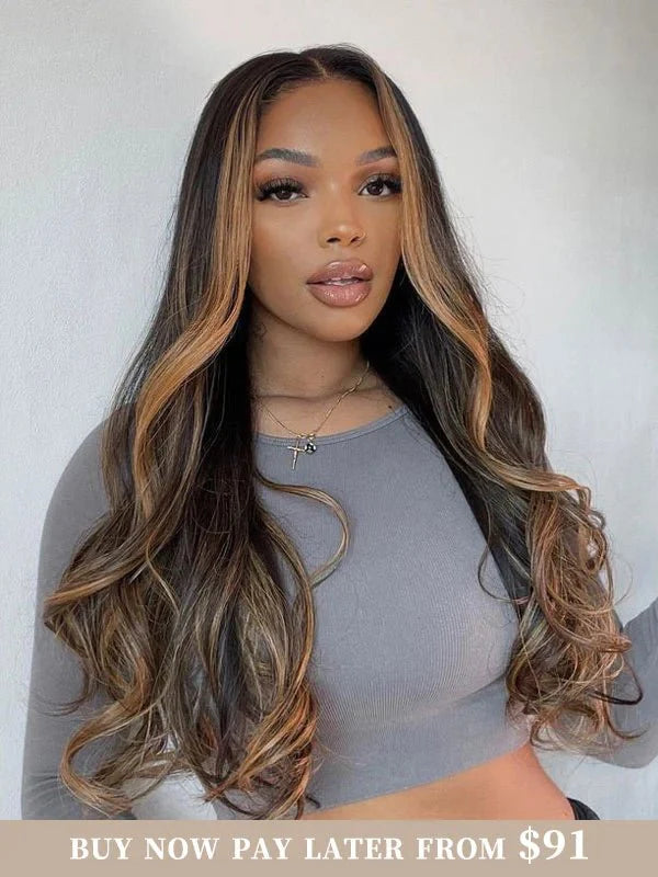 Hairvivi Haven Side Part Wig with Caramel Highlights Clean Knots Natural Hairline