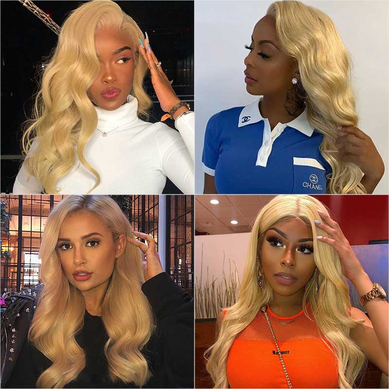 Ali Grace Body Wave Hair Bundles 3 Pcs With 4x4 Closure Blonde Color