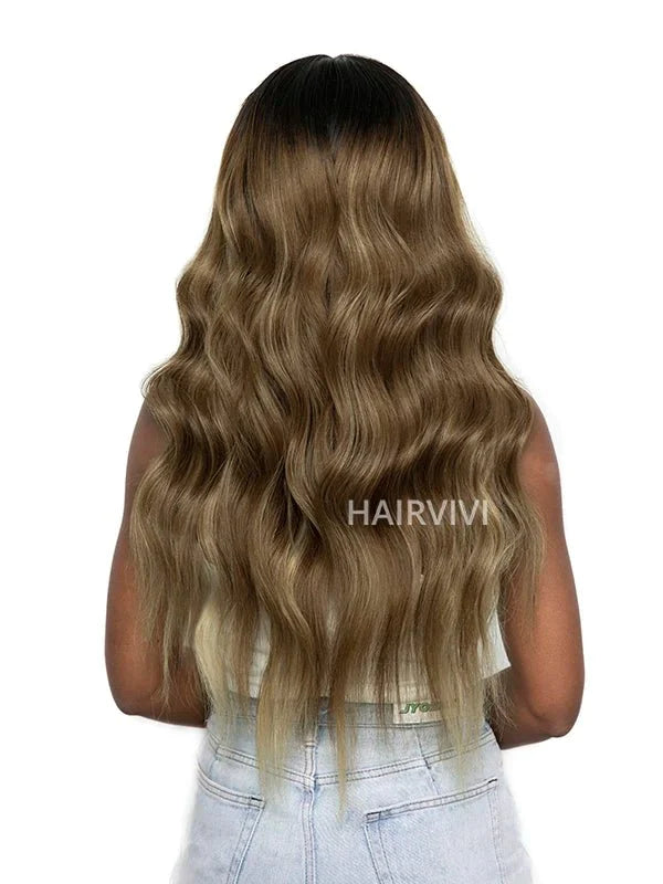 Hairvivi Isabella Blonde Hair With Frontal Highlights Glueless Lace Front Wig