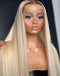 Jessies Wig 4/613 Ombre Blonde Straight Lace Front Wigs With Chocolate Brown Roots