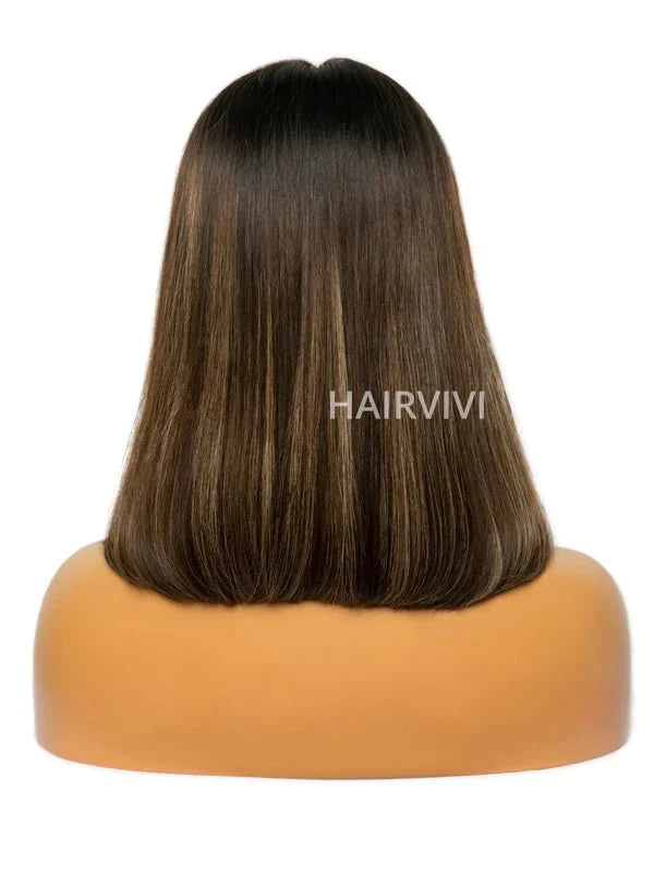 Hairvivi Tiffany Blunt Cut Bob HD Lace Human Hair Pre-Plucked and Bleached Knots