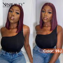 Xrs Beauty Hair 99J Burgundy Bob Wig 13x4 Lace Front Straight Human Hair [BOB08]