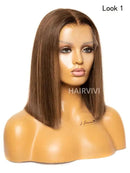 Hairvivi Bruna Auburn Brown Bob Wig Human Hair Lace Front