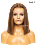 Hairvivi Bruna Auburn Brown Bob Wig Human Hair Lace Front