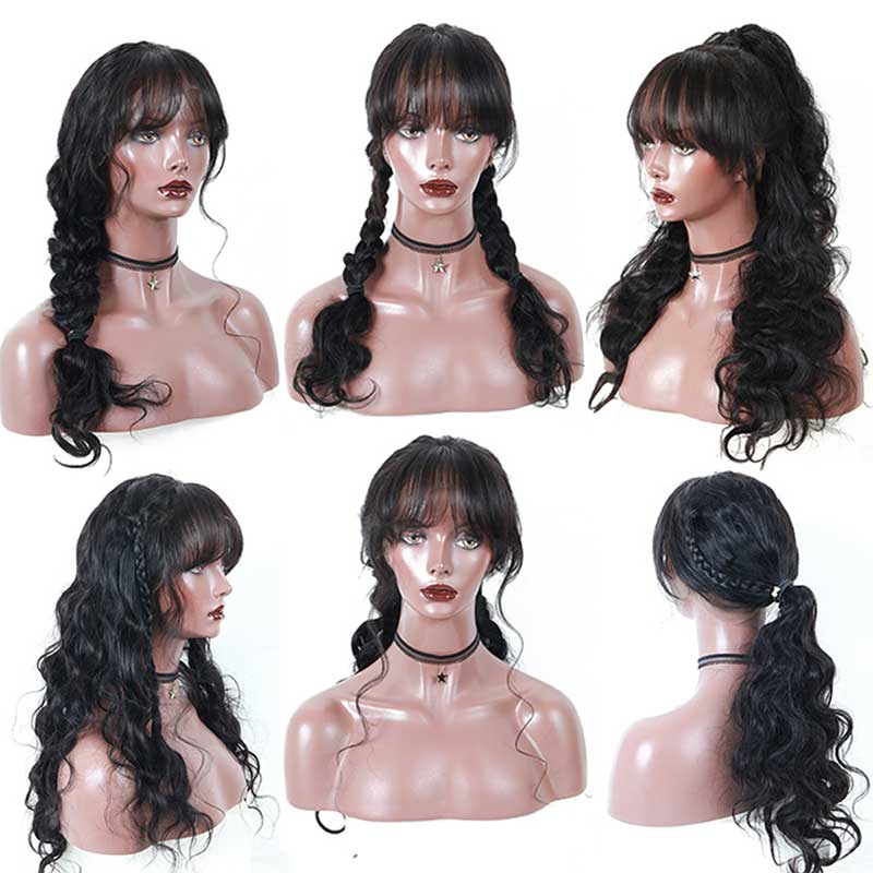 Aligrace Machine Made Body Wave Wig with Bangs