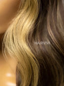 Hairvivi Amy Brown Hair With Blonde Highlights Invisible Scalp 13x4.5 Lace Frontal Wig