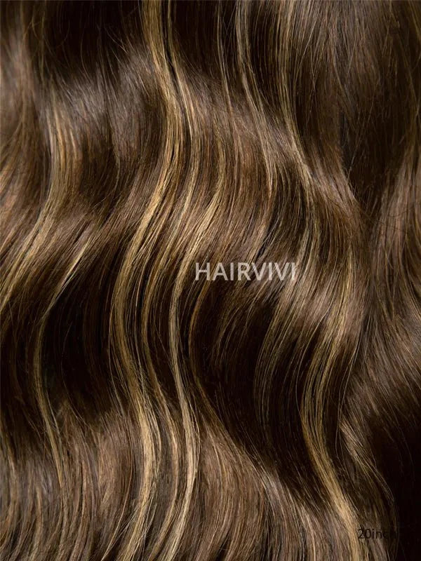 Hairvivi Brooklyn Brown Hair With Babylights Wig Fake Scalp HD Lace Frontal