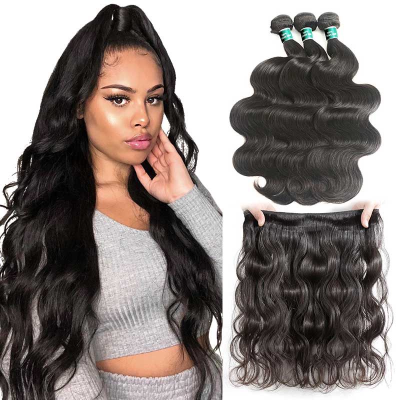 Ali Grace Body Wave Hair 3 Bundles With 13x4 Lace Frontal