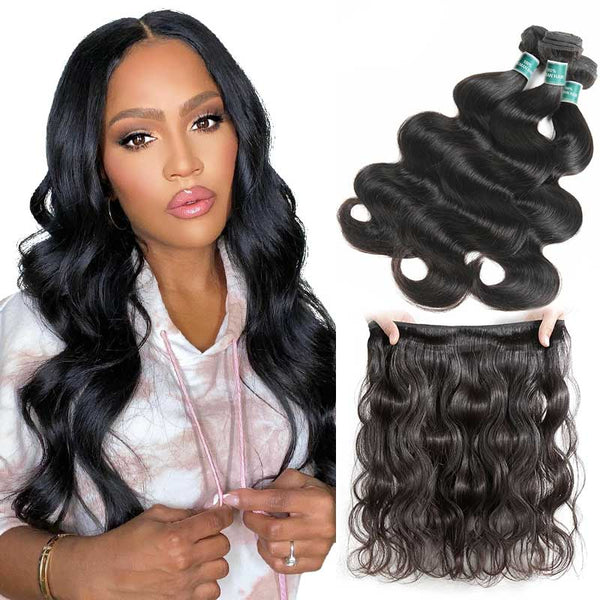 Ali Grace Body Wave Hair Bundles 3 Pcs With 13x4 Lace Frontal