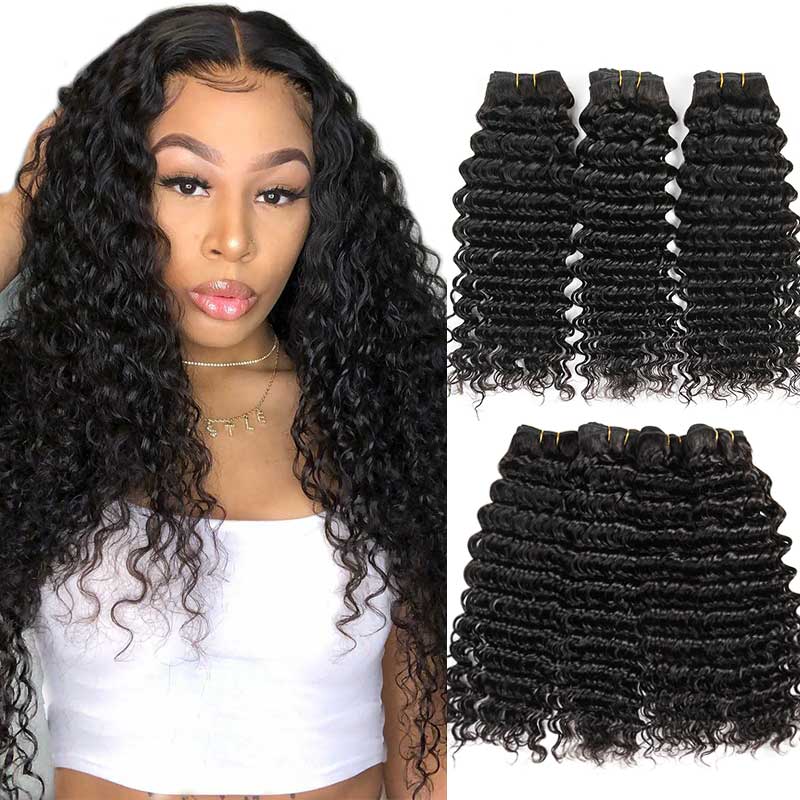 Ali Grace 3 Pcs Bouncy Deep Wave Super Double Drawn Bundles