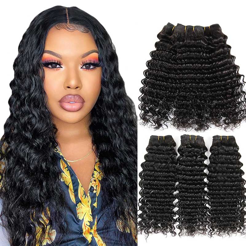 Ali Grace 3 Pcs Bouncy Deep Wave Super Double Drawn Bundles