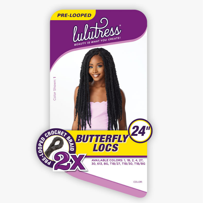 Sensationnel Lulutress Synthetic Crochet braid - 2X Butterfly Locs 24"